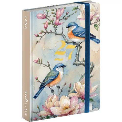 Realsystem zsebnaptár, heti, keményfedeles, 9,8x14,5cm, 2027, Birds