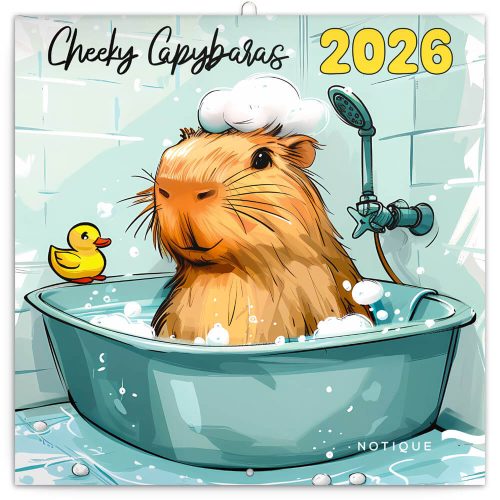 Falinaptár, lemeznaptár, 30x30 cm, 2026, Cheeky Capybaras