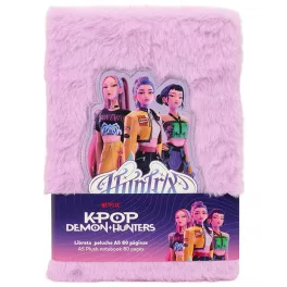   K-POP Démonvadászok napló plüss borítóval, A/5, vonalas
