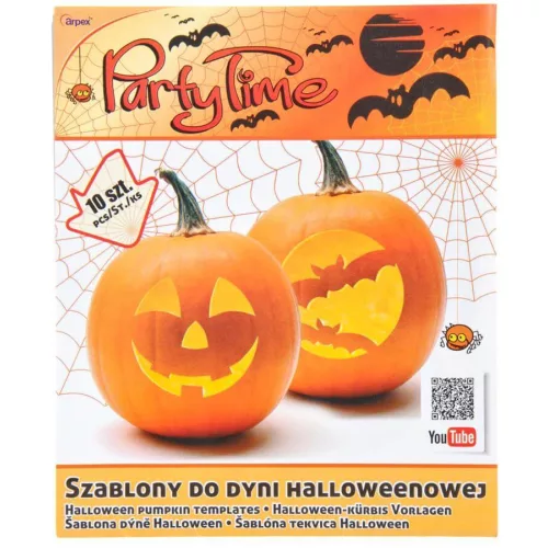 Halloween tökfaragáshoz sablonszett, 10 db/csomag, Arpex