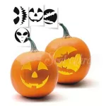 Halloween tökfaragáshoz sablonszett, 10 db/csomag, Arpex