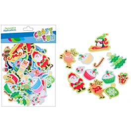   Dekorgumi, öntapadós karácsonyi formák, színes figurák, 73 db/csomag