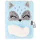 Rókás napló kulccsal, A/5, plüss borítóval, Fox