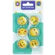 Smiley, emoji mágnes szett, 6 db-os, 33mm