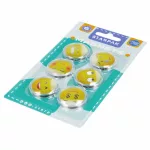 Smiley, emoji mágnes szett, 6 db-os, 33mm