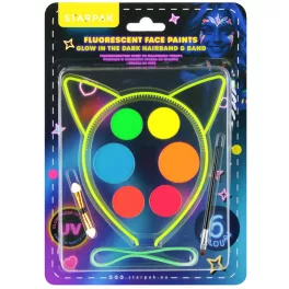   Arcfesték, tégelyes, 10 db-os fluoreszkáló fejpánttal és karkötővel (6 szín), Starpak