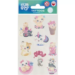   Tetoválás matrica szett, cuki cicák, 10x17,5cm, Sticker Boo