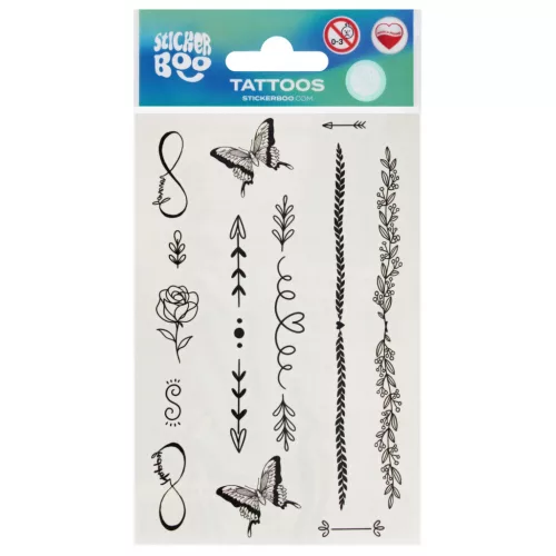 Tetoválás matrica szett, Life 10x17,5cm, Sticker Boo