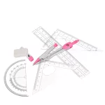Geometria készlet, körző és vonalzó szett, 7 db-os, műanyag dobozban, Starpak, rózsaszín