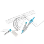 Geometria készlet, körző és vonalzó szett, 7 db-os, műanyag dobozban, Starpak, kék
