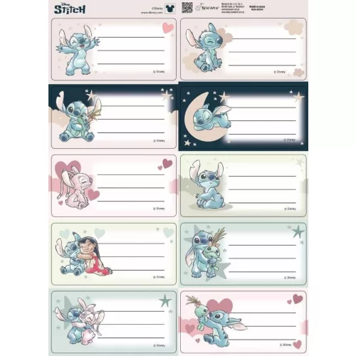 Stitch füzetcímke 10 db/ív