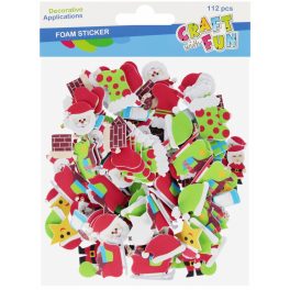   Dekorgumi, öntapadós, karácsonyi formák, 112 db-os, piros-zöld formák