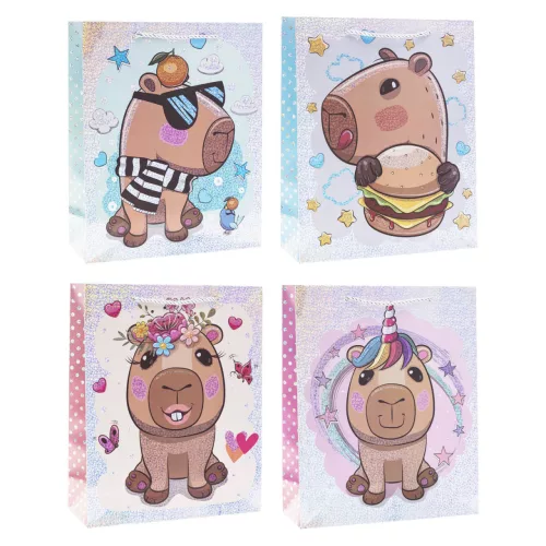 Kapibara ajándéktáska 23x18x8 cm, 4 féle