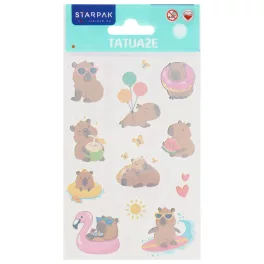   Tetoválás matrica szett, kapibarás, 10x17,5cm, Sticker Boo