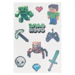 Tetoválás matrica szett, pixel formák, Minecraft minta, 10x17,5cm, Sticker Boo (583967)