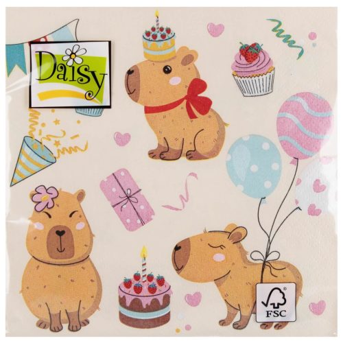 Kapibara szalvéta, 33x33 cm, 20 db/csomag