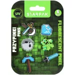 Minecraft mintás pin lyukacsos termékekhez, fluoreszkáló, 6 db/szett