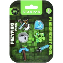  Minecraft mintás pin lyukacsos termékekhez, fluoreszkáló, 6 db/szett