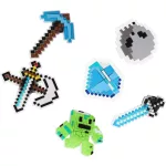 Minecraft mintás pin lyukacsos termékekhez, fluoreszkáló, 6 db/szett
