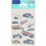 Tetoválás matrica szett, járművek, 10x17,5cm, Sticker Boo (590548)