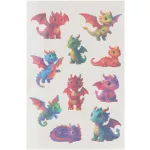 Tetoválás matrica szett, cuki sárkányok, 10x17,5cm, Sticker Boo