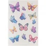 Tetoválás matrica szett, lepkék, 10x17,5cm, Sticker Boo (590553)