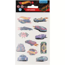   Tetoválás matrica szett, Hot wheels versenyautók, 10x17,5cm, Sticker Boo