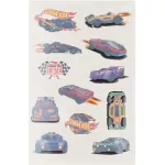 Tetoválás matrica szett, Hot wheels versenyautók, 10x17,5cm, Sticker Boo