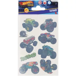   Tetoválás matrica szett, monster trucks, 10x17,5cm, Sticker Boo