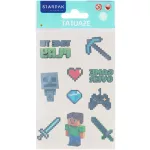 Tetoválás matrica szett, Minecraft mintás, 10x17,5cm, Sticker Boo (592918)