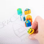Radír dinoszauruszok vagy űrutazás, 6 db/szett