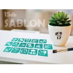 Sablonok, közepes, 15 db-os, szülinapi (CTMS-0071)