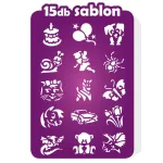 Sablonok, közepes, 15 db-os, szülinapi (CTMS-0071)