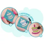 Csillámtetoválás szett, Szülinapi szett 15 sablonnal és 2 csillámporral, kétféle változat