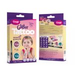 Csillámtetoválás szett, Lovak és Unikornisok, 15 sablonnal és 2 csillámporral