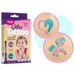 Csillámtetoválás szett, Lovak és Unikornisok, 15 sablonnal és 2 csillámporral