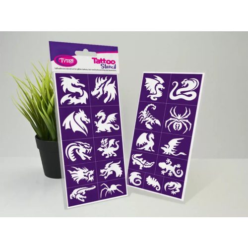 Sablonok, Dragons & Lizards, Sárkányok és gyíkok sablon szett, min. 20 minta