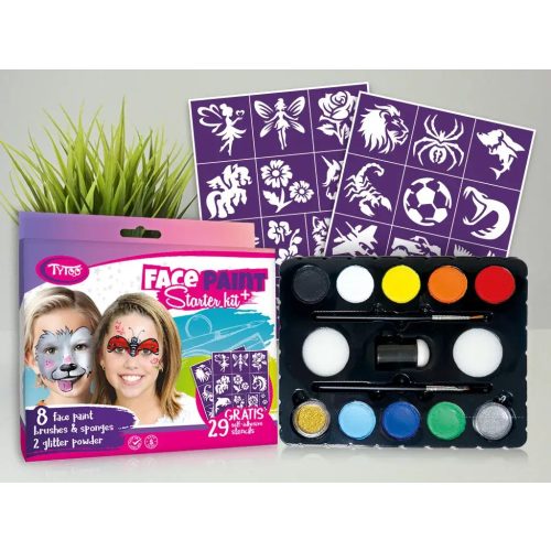 Face Paint Starter Kit, arcfesték szett sablonokkal