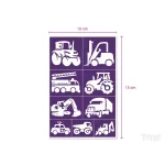 Sablonok, Trucks (munkagépek) sablon szett, kicsi, 9 db-os