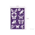 Sablonok, Veloria (lepkék) sablon szett, kicsi, 9 db-os