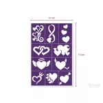 Sablonok, Hearts (szivecskék) sablon szett, kicsi, 10 db-os