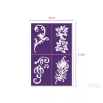 Sablonok, IvyBloom (nőies minták) sablon szett, kicsi, 4 db-os