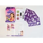 Csillámtetoválás Gleamy szett (30 sablon, 3 csillámpor, 5 ml ragasztó, ecset)