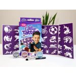 Csillámtetoválás Rumbler szett (25 sablon, 3 csillámpor, 5 ml ragasztó, ecset)