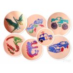 Csillámtetoválás DinoDrive szett (27 sablon, 3 csillámpor, 5 ml ragasztó, ecset)