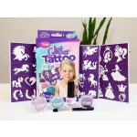 Csillámtetoválás LilyCorn szett (28 sablon, 3 csillámpor, 5 ml ragasztó, ecset)