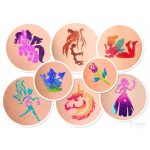 Csillámtetoválás Sassylue szett (58 sablon, 6 csillámpor, 7 ml ragasztó, 2 ecset)