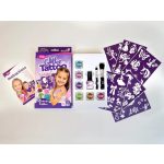 Csillámtetoválás Sassylue szett (58 sablon, 6 csillámpor, 7 ml ragasztó, 2 ecset)