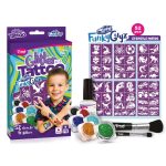 Csillámtetoválás FunkyGuyz szett (52 sablon, 6 csillámpor, 7 ml ragasztó, 2 ecset)